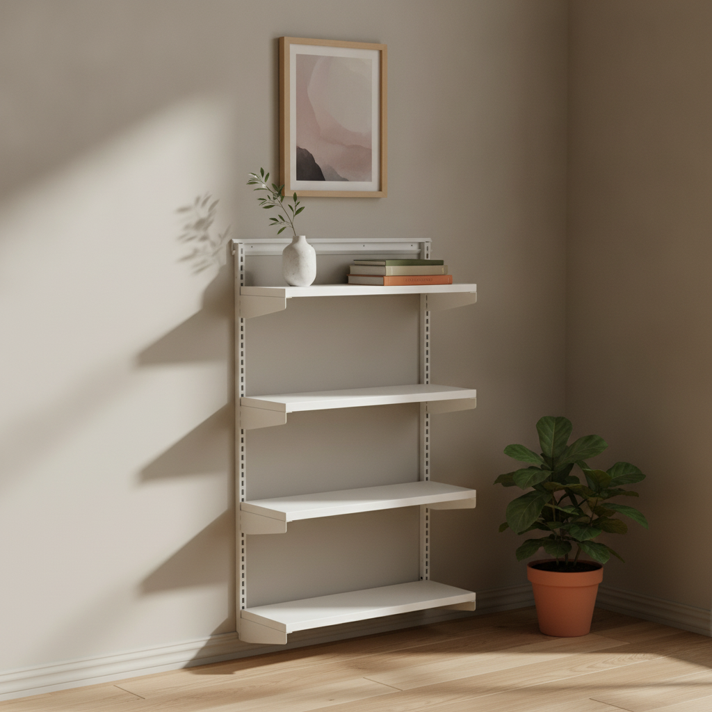 Påbyggseksjon til Reolsystem RELY, stålhyller, hvit, H1800 B900 D300 mm fra AJ Produkter