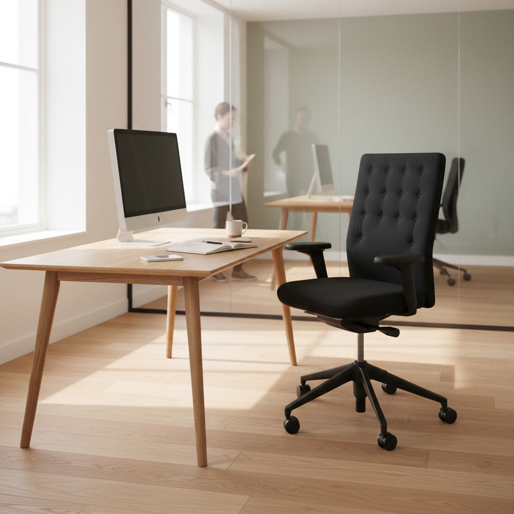 ID Trim kontorstol fra Vitra i svart, justerbare armlener