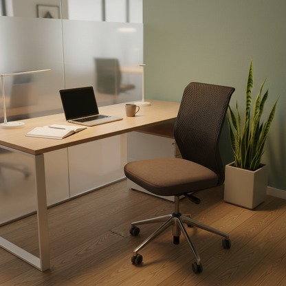 ID Trim kontorstol fra Vitra i brun, nettrygg