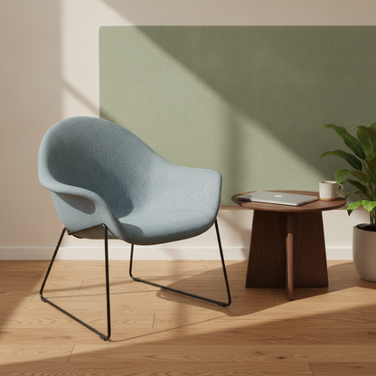 Johanson Design Atticus High Loungestol i blå, metallstativ