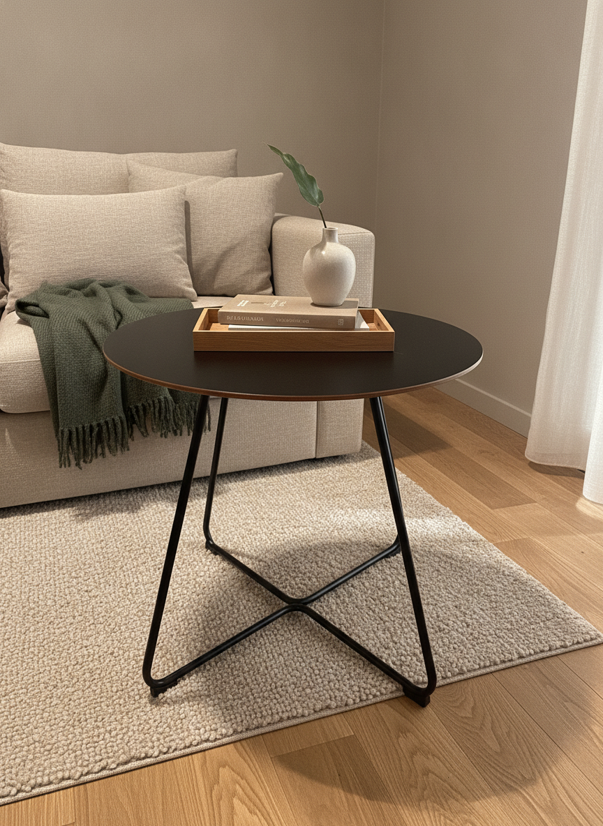 (Ø50) Johanson Design sidebord i svart, metallstativ