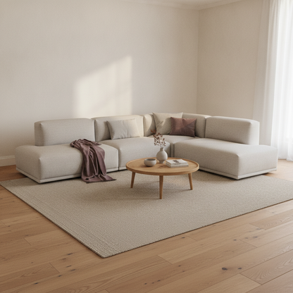 Connect Hjørnesofa fra Muuto i lys grå, åpen ende venstre