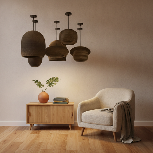 Scraplight Drop 18 pendel fra Graypants i brun (7 skjermer)