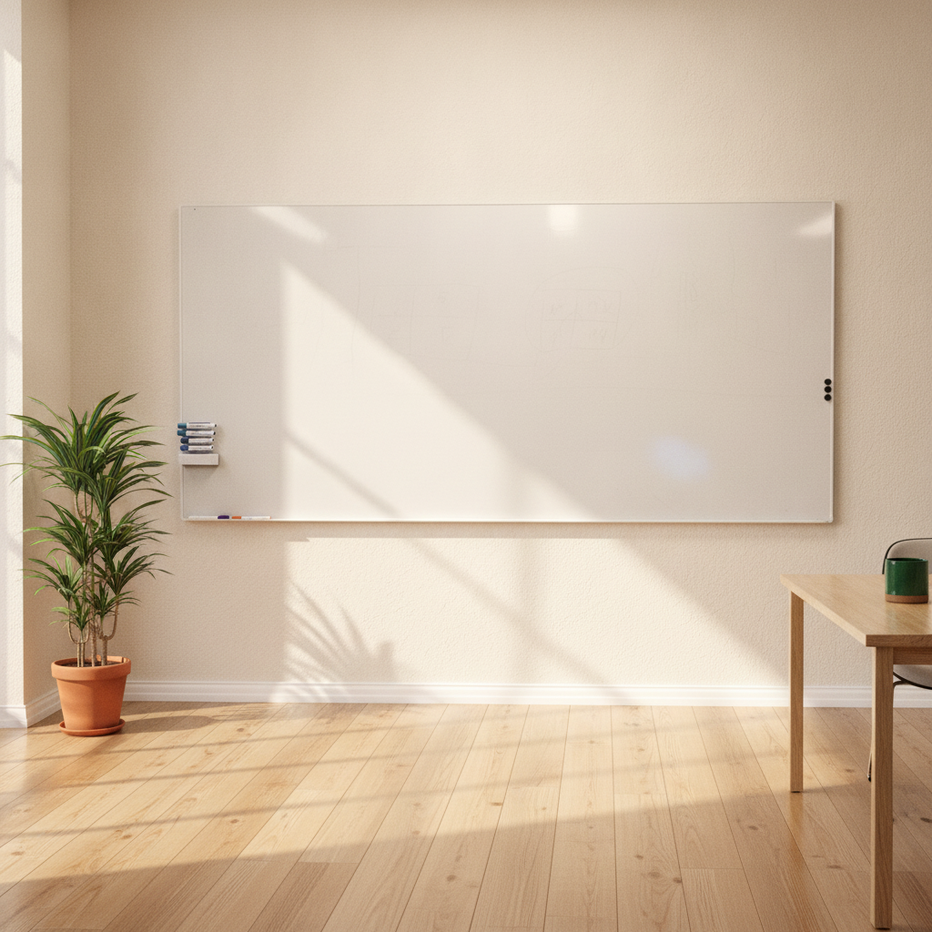 (250x120) Whiteboard i hvit, med tusjholder