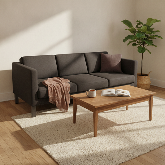 Scandinavia Sofa fra Kinnarps i mørk grå, stoffstrukket