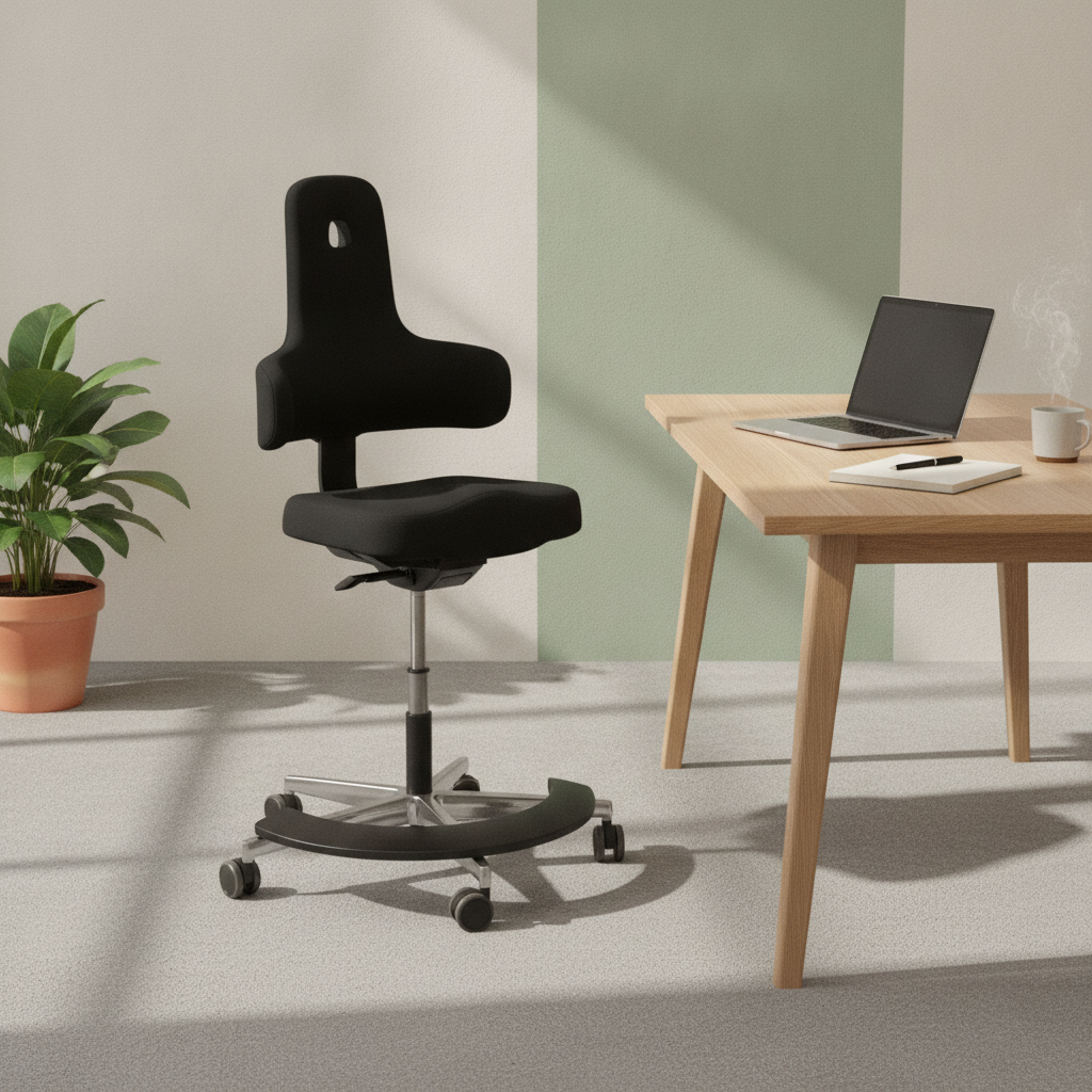 Sadelstol fra Sittup i svart, fotring