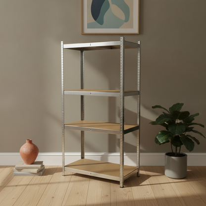 (90x40x180) skap i sølv, 4 hylleplan