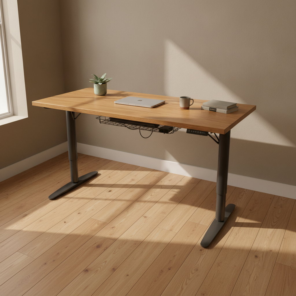 (155x70) Linak skrivebord i grå