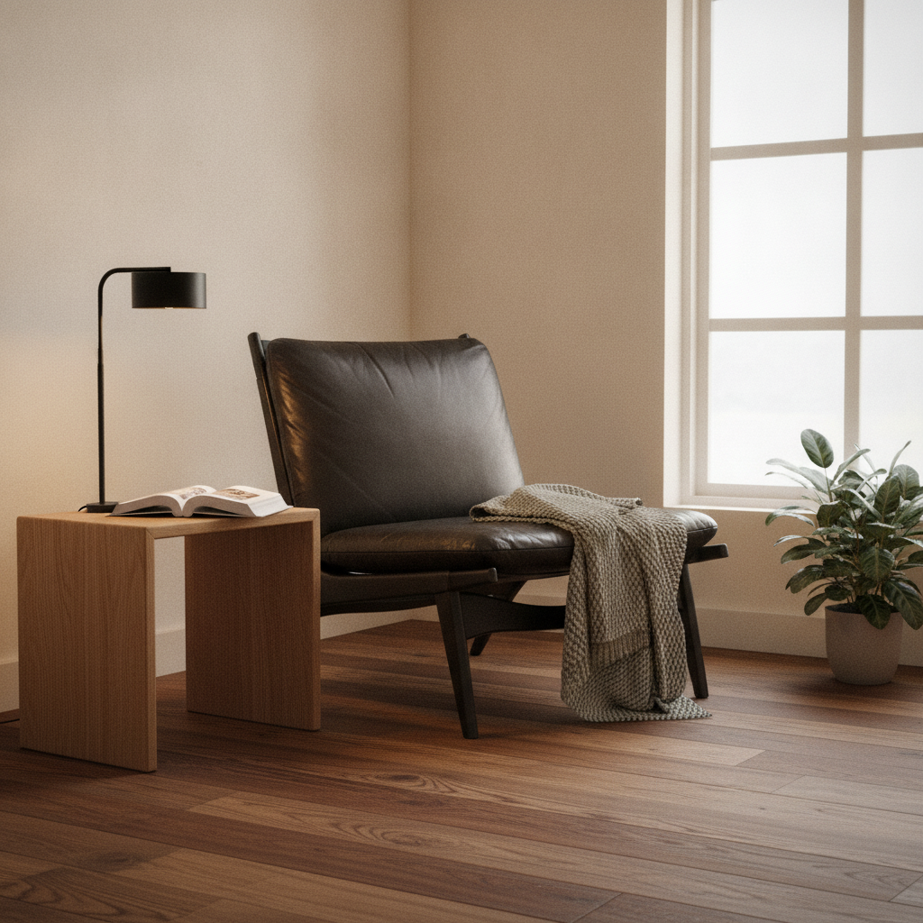 Alyson Lenestol fra ARTWOOD i svart, skinntrekk