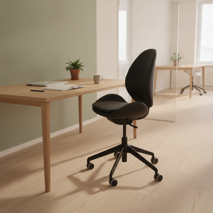 HATTEFJÄLL kontorstol fra IKEA i svart, skinntrekk
