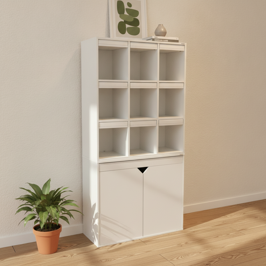 (92x40x184) primaoffice slagdørskap i hvit