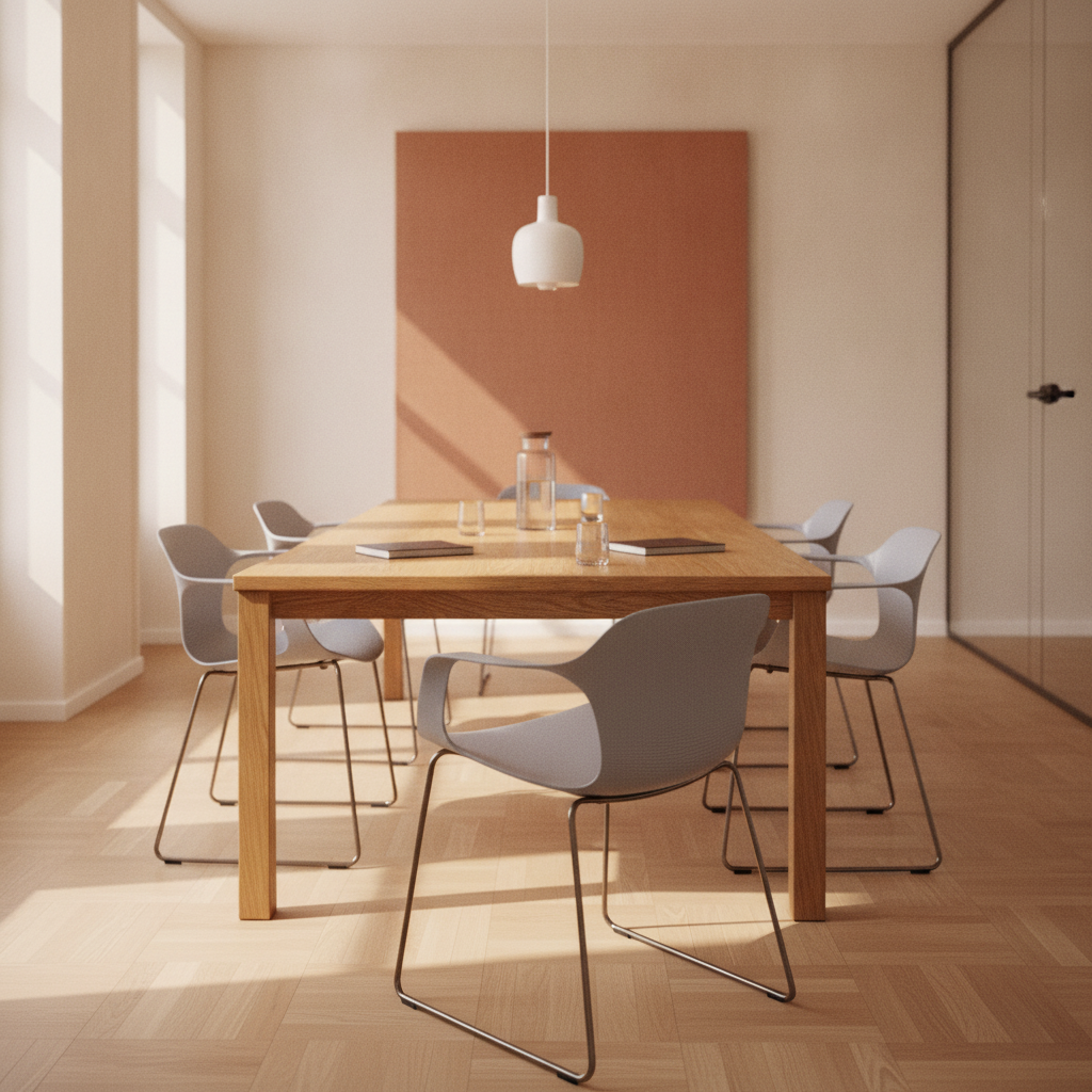 NAP møtestol fra Fritz Hansen i lys blå