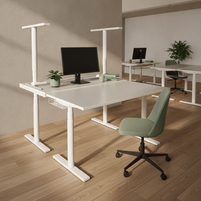 (120x80) Linak el hev/senk skrivebord i hvit