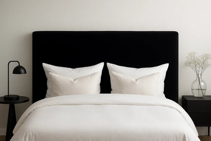 Monaco Sengegavl sort velour - 180x120x8 cm