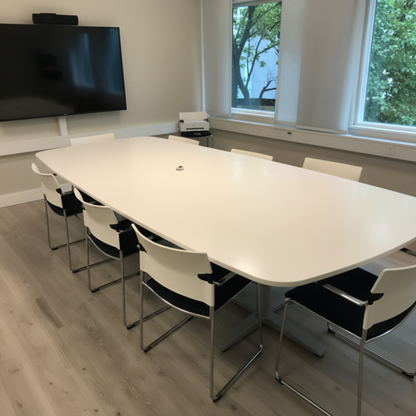 Møtebord fra Kinnarps, hvit laminat, 280x120 cm