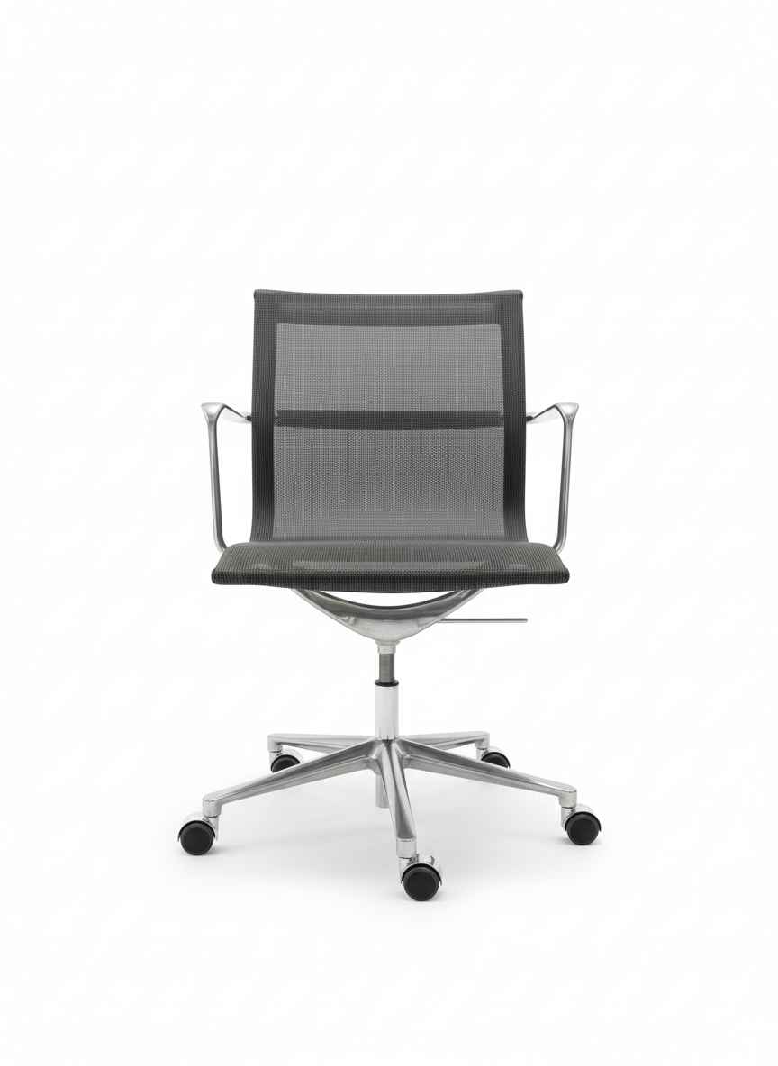 ICF møteromsstol, svart mesh, svingbar med hjul