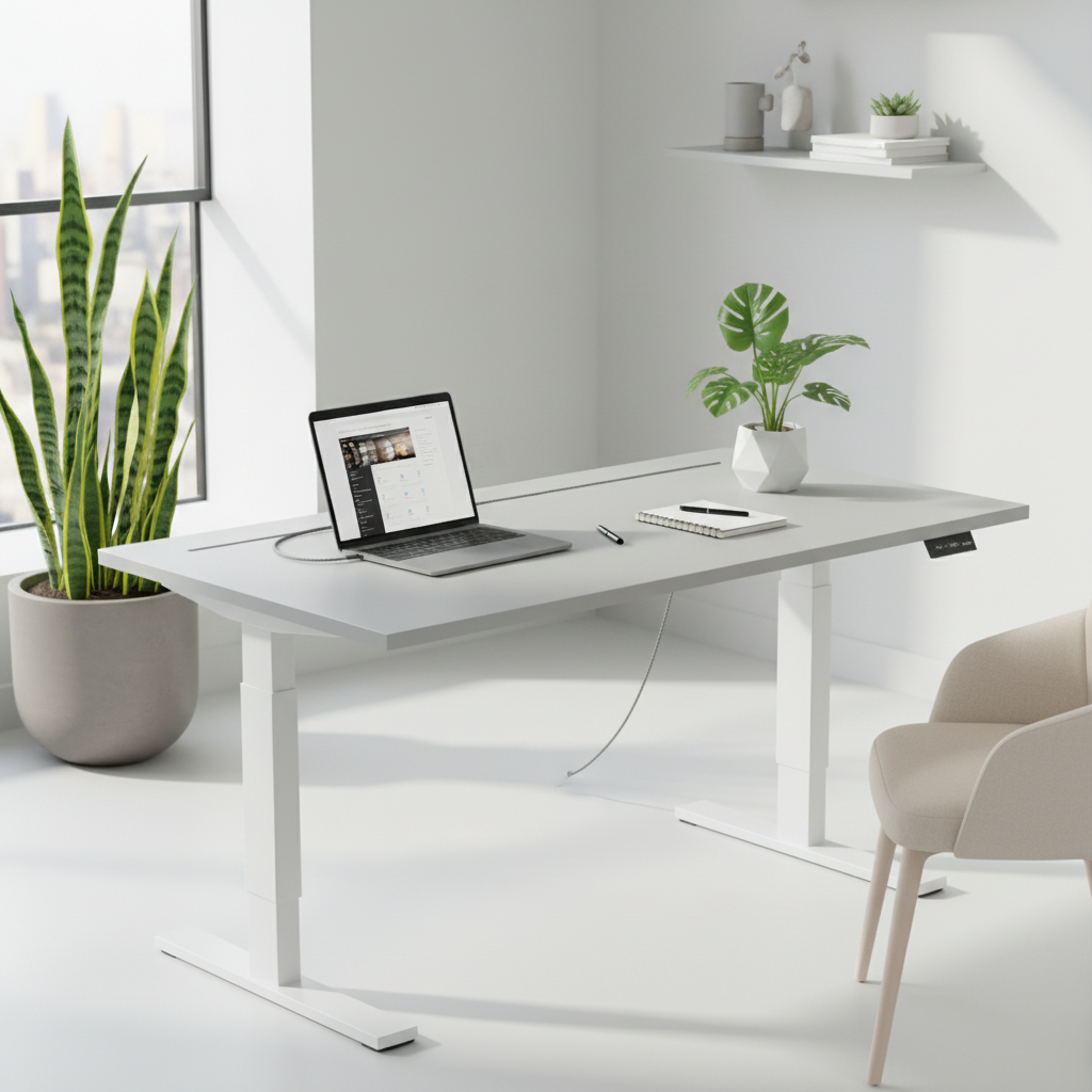 Bordplate 140x80 cm, lys grå