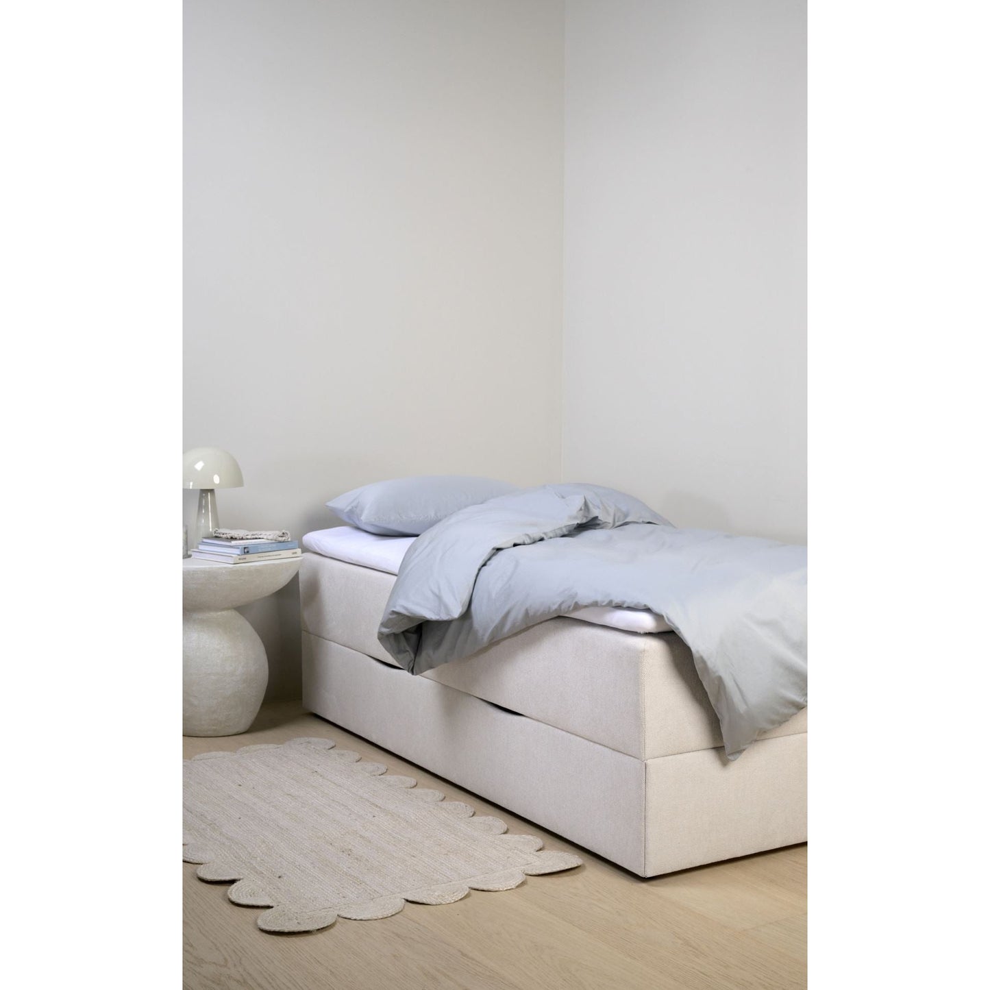 Odine seng med oppbevaring, beige, 120x200 cm