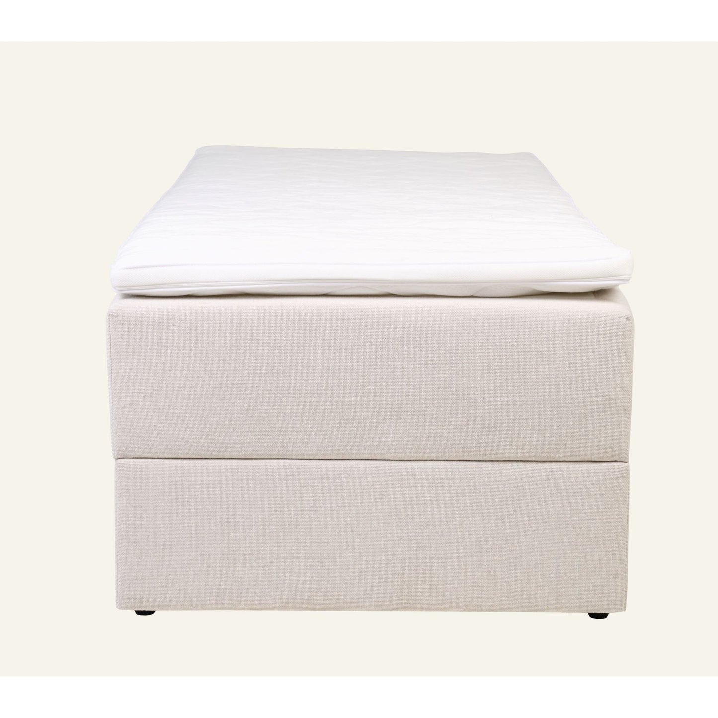 Odine seng med oppbevaring, beige, 120x200 cm