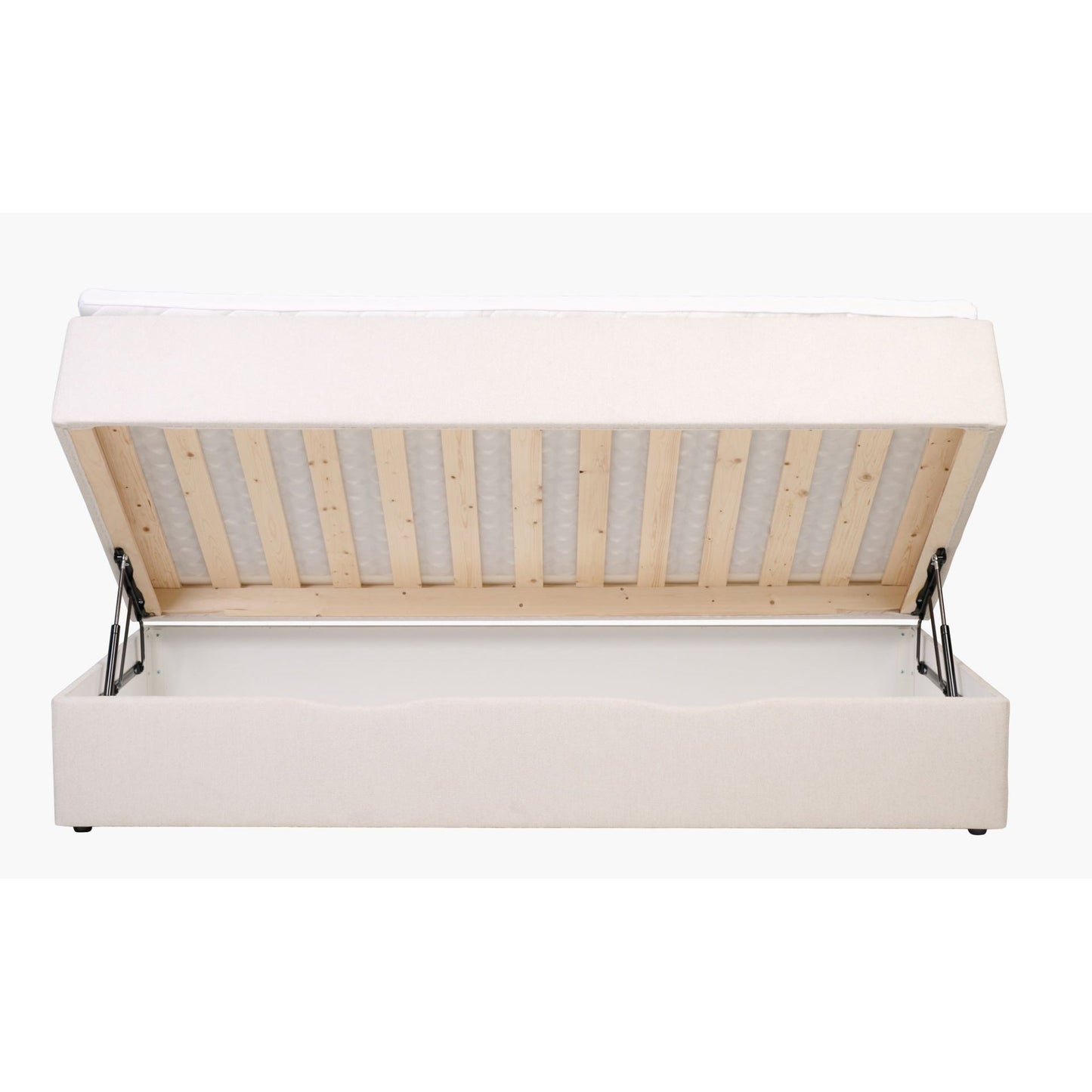 Odine seng med oppbevaring, beige, 120x200 cm