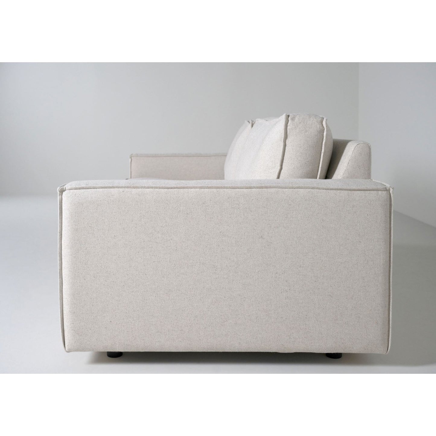 Olivia 3-seter sofa, naturlig tekstil, 222x95x79 cm