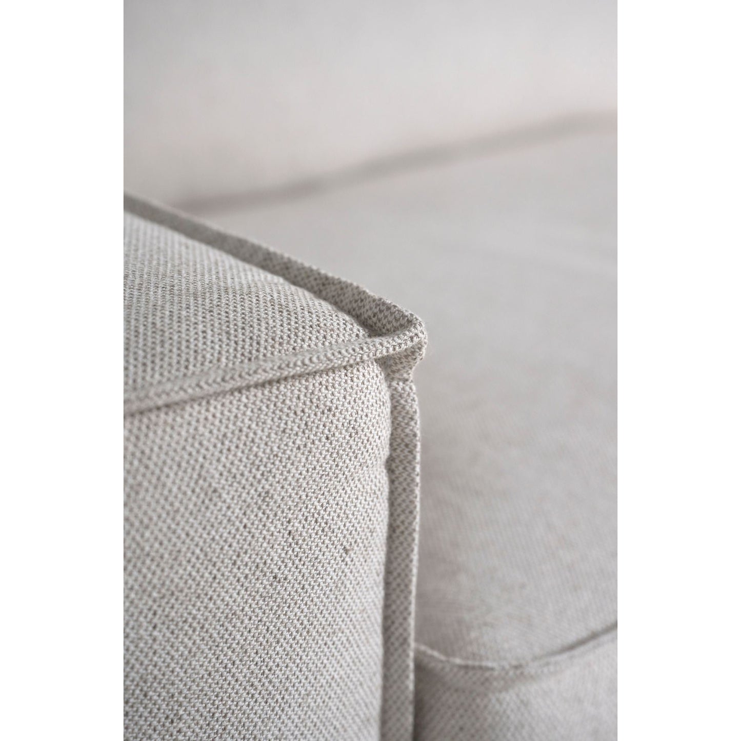 Olivia 3-seter sofa, naturlig tekstil, 222x95x79 cm