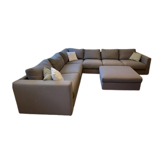 Vimle Hjørnesofa fra IKEA i grå med puff