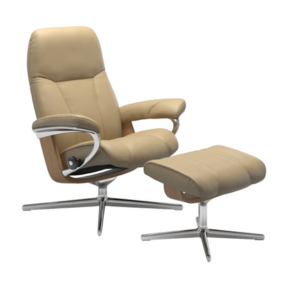 Stressless Consul (M) Cross lenestol med krakk