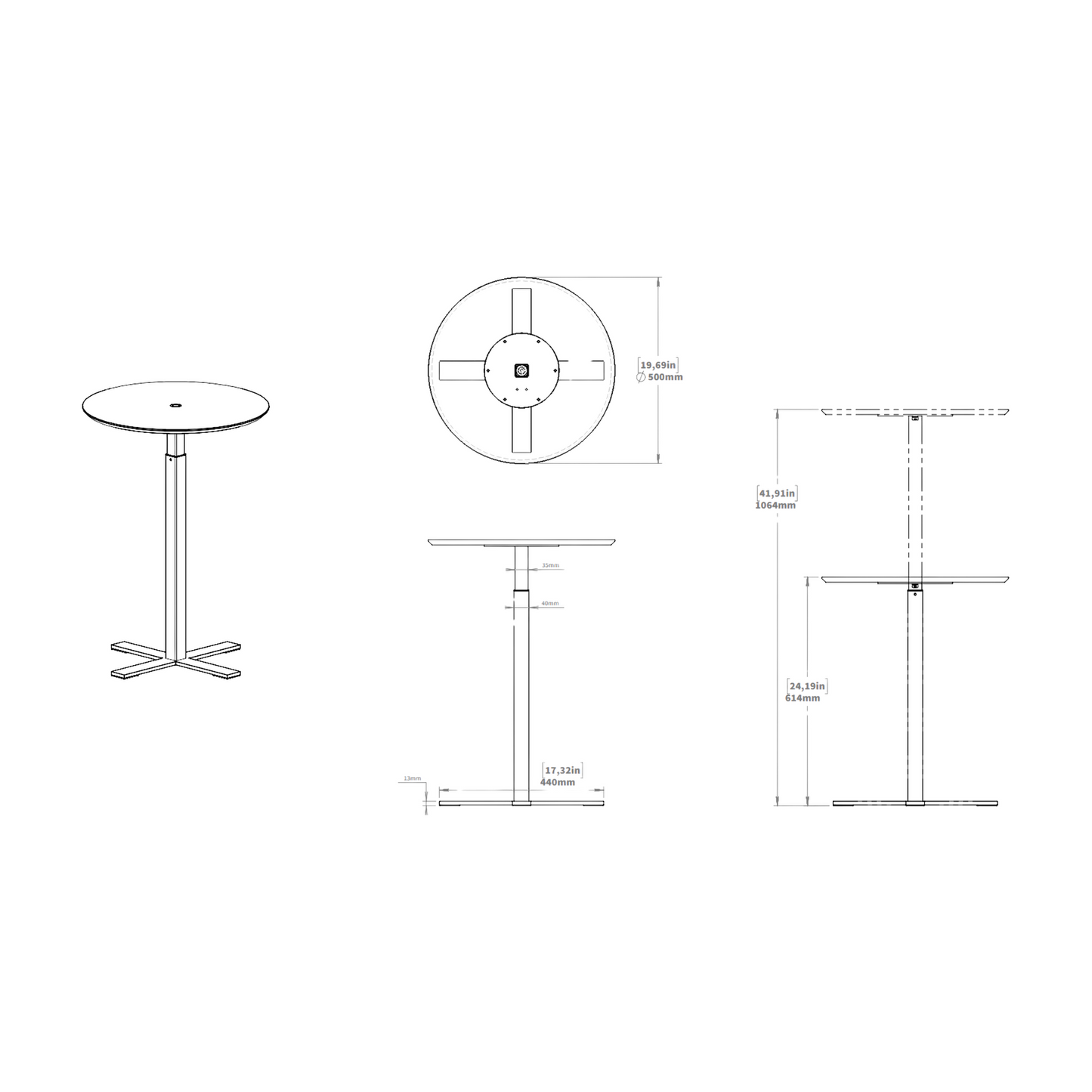 (50x50x62) Swedestyle Pelar loungebord i hvit