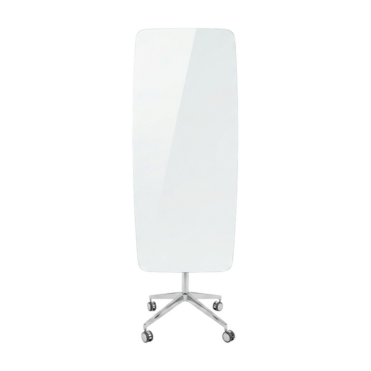 (65x50x195) Glasstavle på hjul fra Lintex i hvit