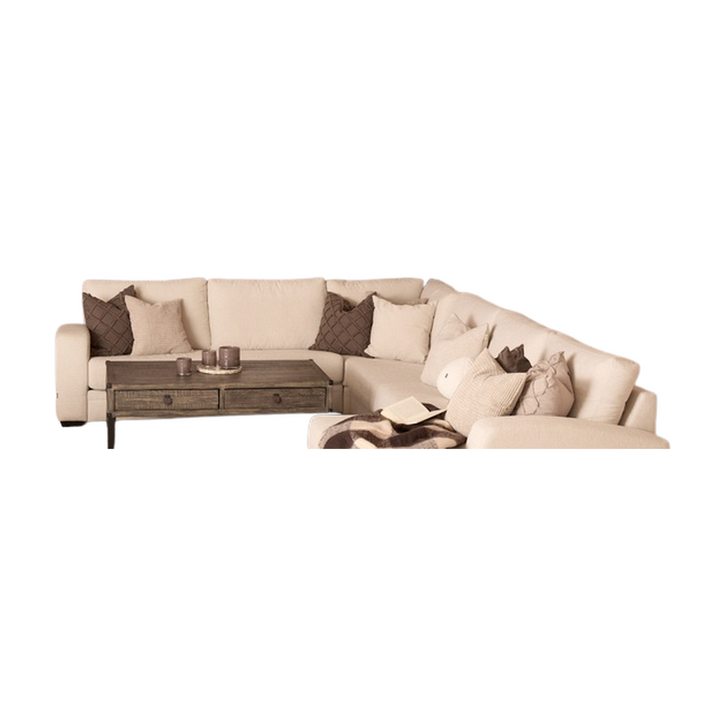 Bellus Casino Modulsofa - Armlene: W,Elenor,6601, Treben 39 - 8cm - Sort