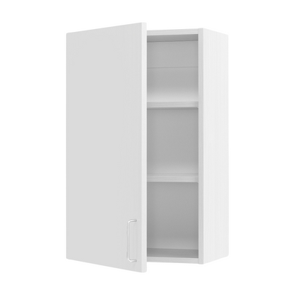 Veggskap THEO, venstrehengslet, H800 B500 D320 mm, hvit fra AJ Produkter