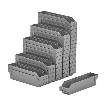 Smådelsbakke REACH, 400x90x95 mm, 40-pk., grå fra AJ Produkter