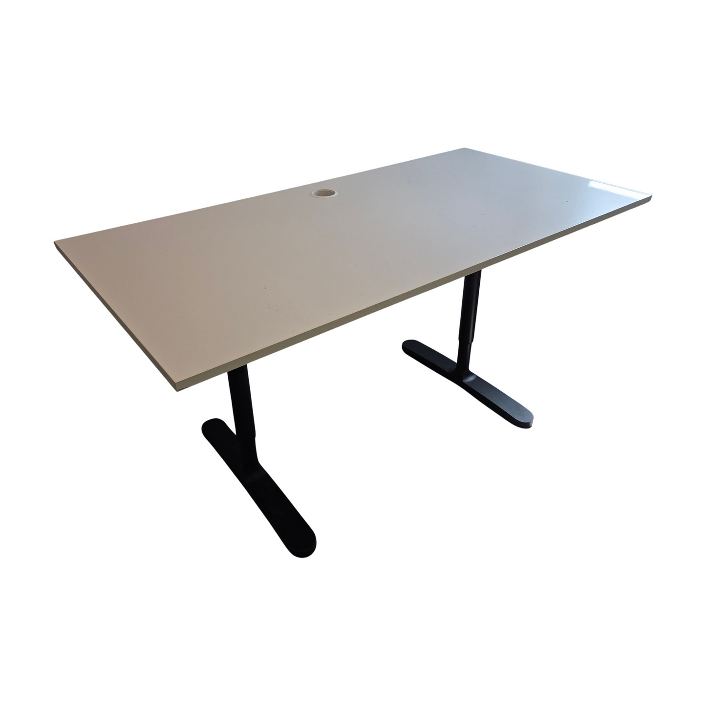 (160x80) IKEA skrivebord i lys grå
