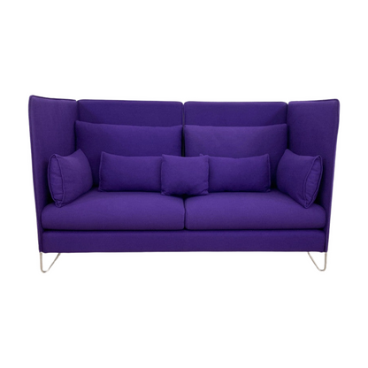 (184x90x112) Cármenes høyrygget sofa i lilla, ull