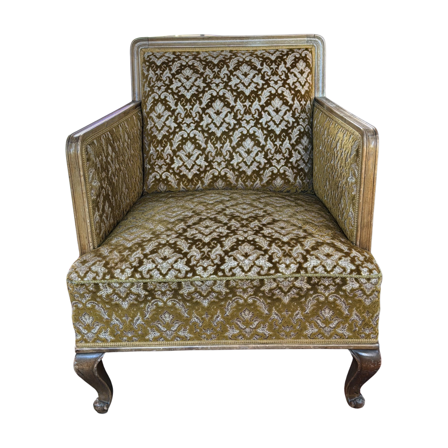 Retro lenestol i jacquard-trekk