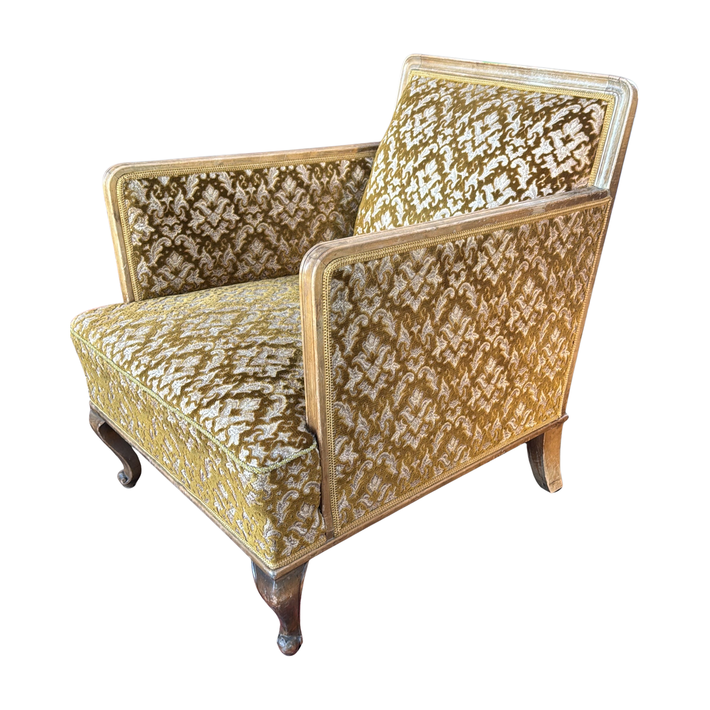 Retro lenestol i jacquard-trekk
