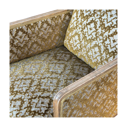 Retro lenestol i jacquard-trekk