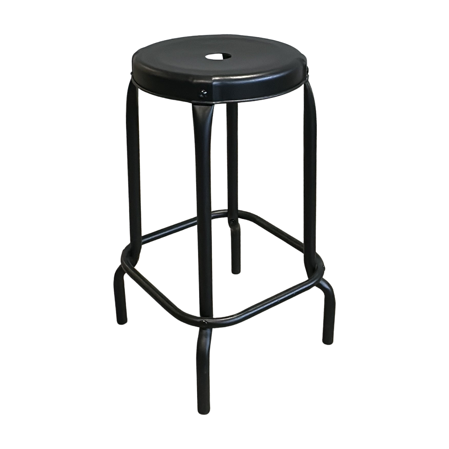 RÅSKOG barkrakk fra IKEA i svart, sete i metall