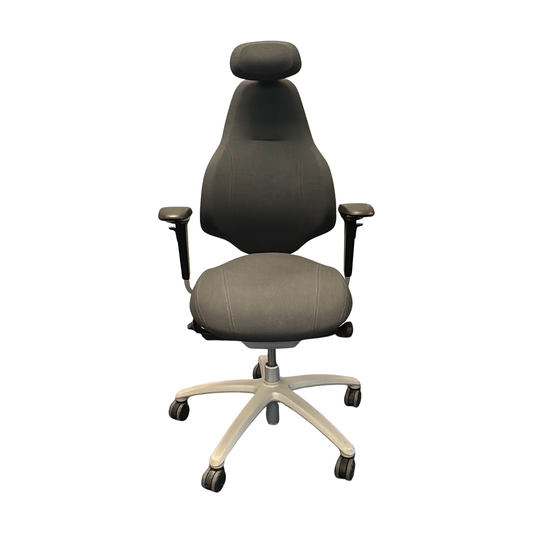 Mereo 220 kontorstol fra RH i grå, med hodestøtte