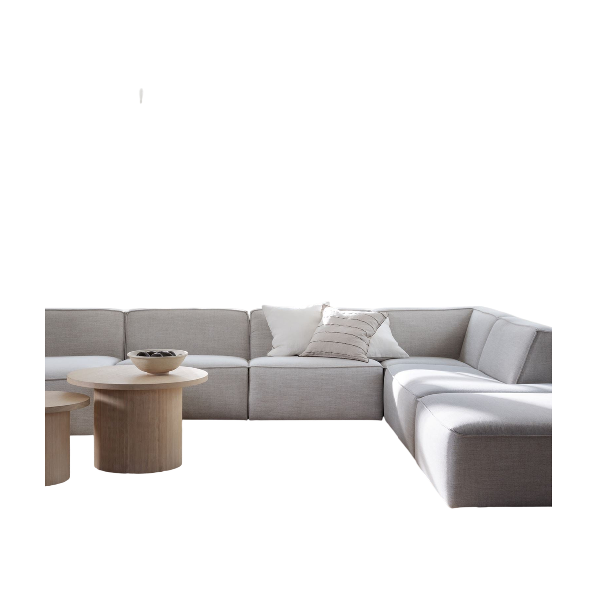 Isa Modul hjørne natur 2-seter sofa fra Kid, slitesterkt tekstil