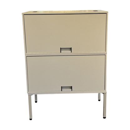 (80x40x110) Steelcase FlexBox modulskap i hvit, 2 skuffer