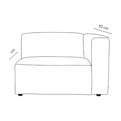 Isa modulsofa fra Kid i beige, 1,5-seter, armlene høyre