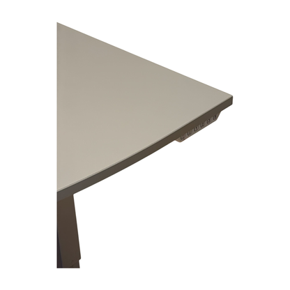 (200x90) skrivebord i grå, buet bordplate
