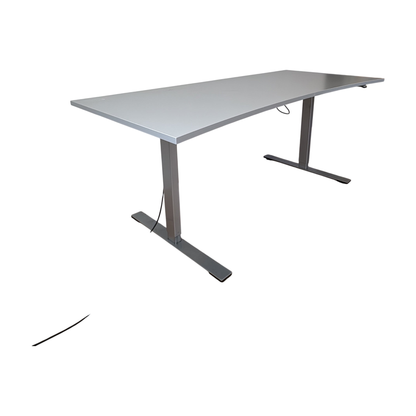 (180x80) Dencon skrivebord i grå, buet bordplate