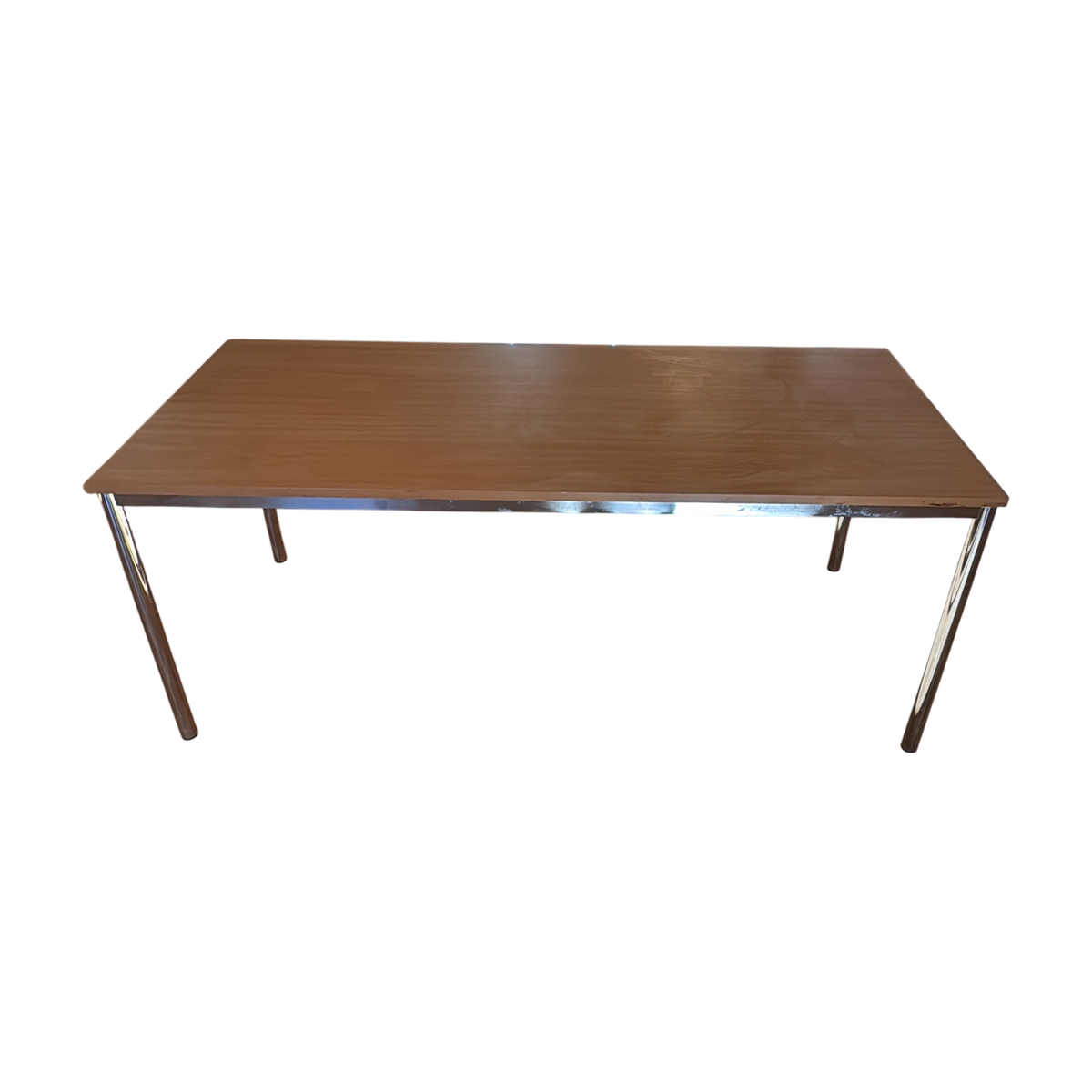 (180x80) spisebord i lyst tre, kromben