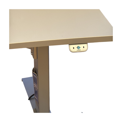 (180x80) Edsbyn hev/senk bord i grå, buet bordplate