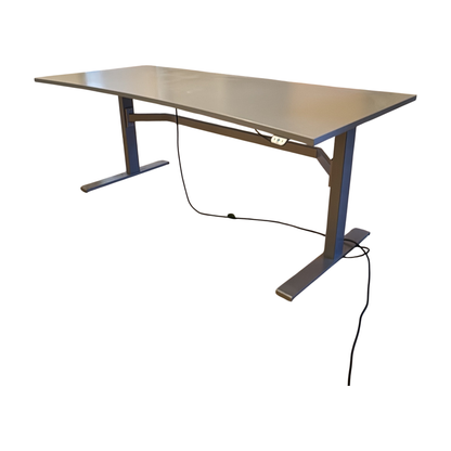 (180x80) Edsbyn hev/senk bord i grå, buet bordplate