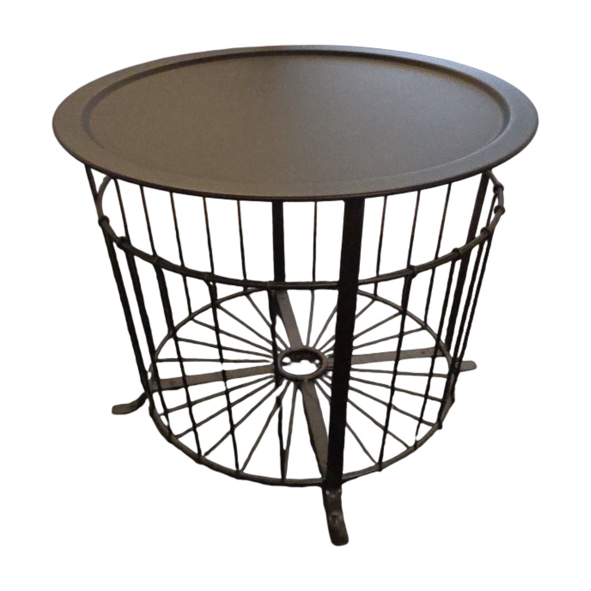 (Ø60) IKEA Gualov sidebord i svart, trådkurv understell