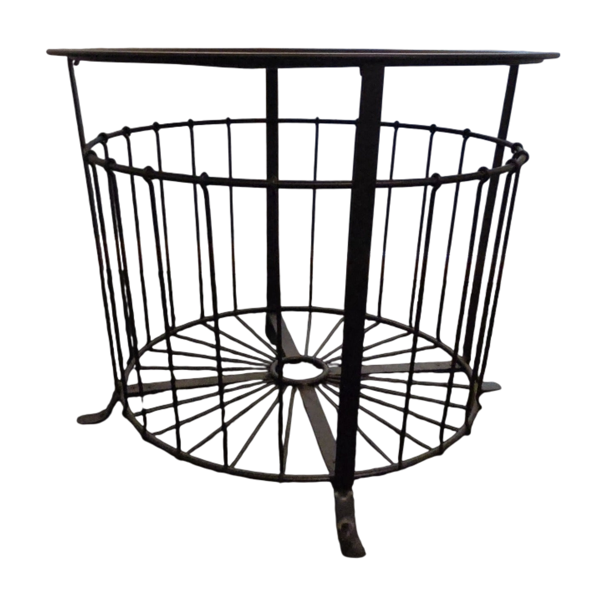 (Ø60) IKEA Gualov sidebord i svart, trådkurv understell